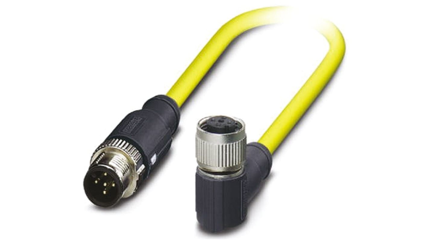 Cable de conexión Phoenix Contact, con. A M12 Hembra, 5 polos, con. B M12 Macho, 5 polos, cod.: A, long. 1.5m