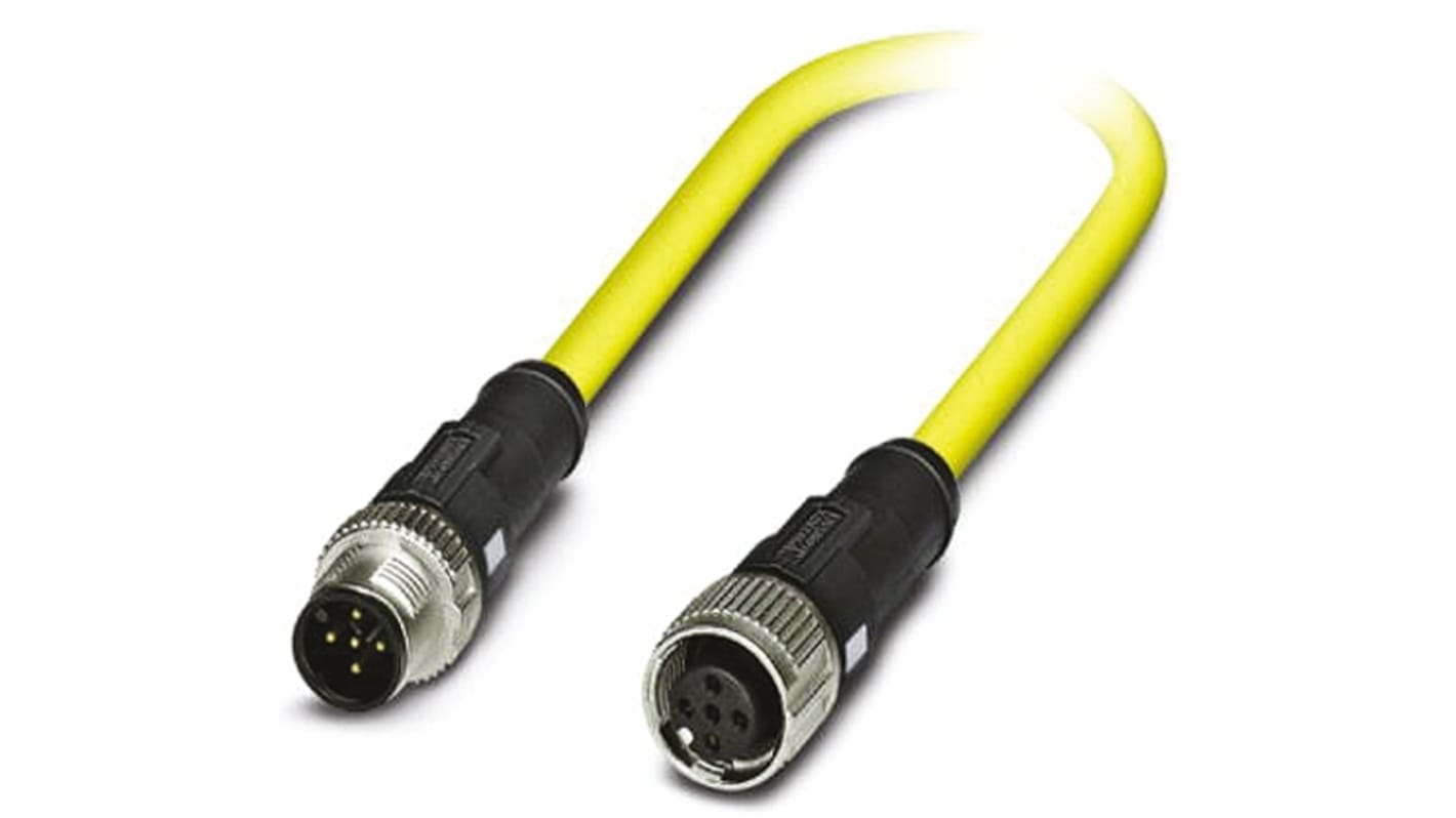 Cable de conexión Phoenix Contact, con. A M12 Hembra, 5 polos, con. B M12 Macho, 5 polos, cod.: A, long. 1.5m