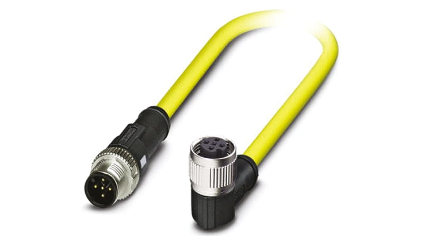 Cable de conexión Phoenix Contact, con. A M12 Hembra, 5 polos, con. B M12 Macho, 5 polos, cod.: A, long. 1.5m