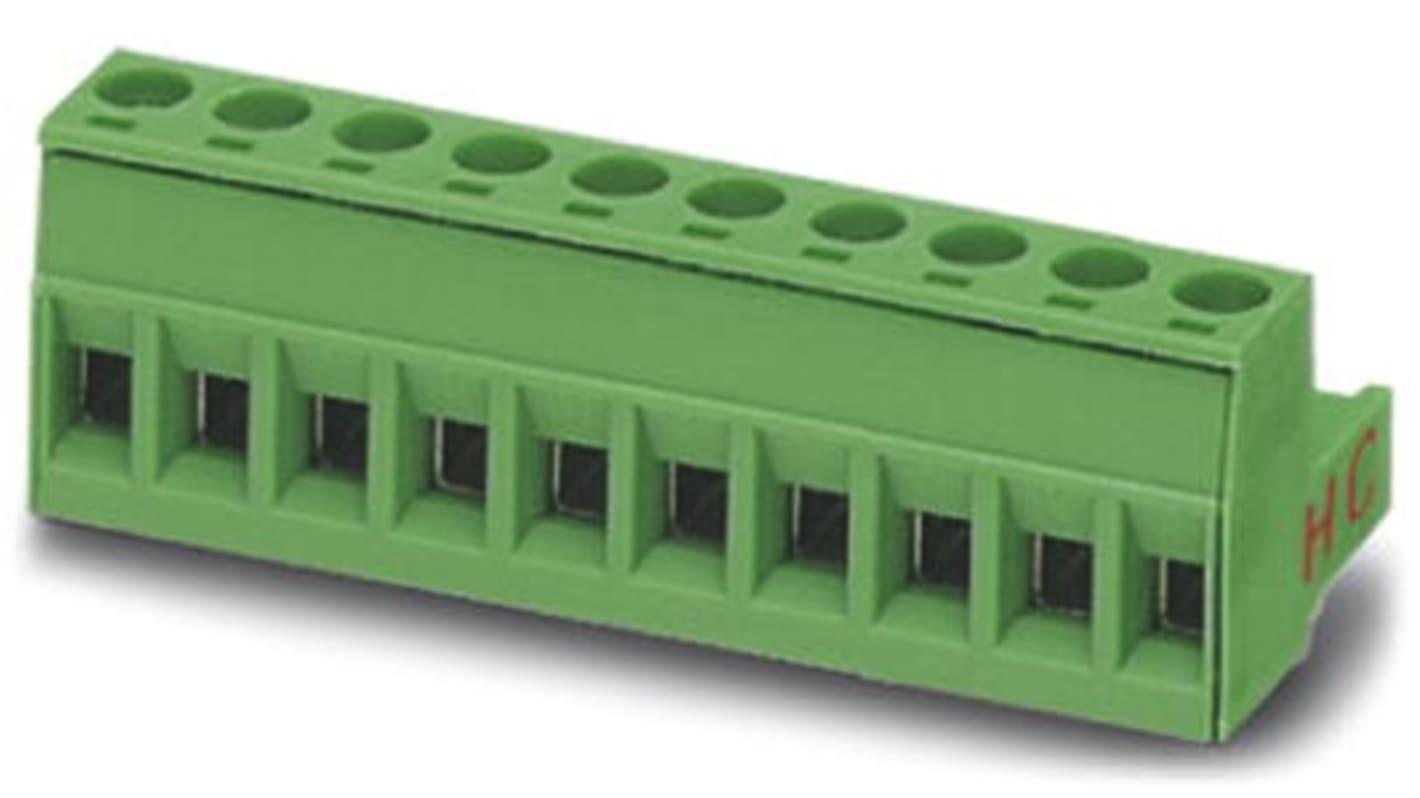 Phoenix Contact 5mm Pitch 5 Way Pluggable Terminal Block, Plug, Through Hole, Screw Termination