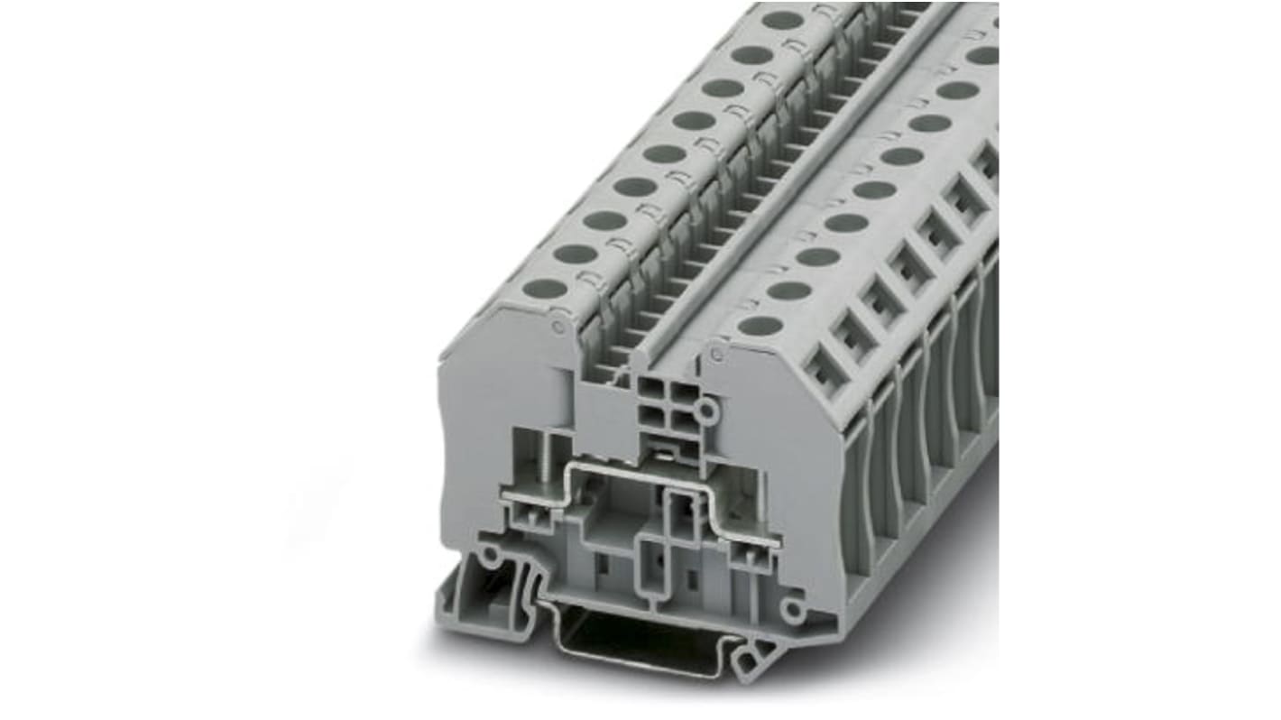 Phoenix Contact RT 3 Clipline Series Grey Feed Through Terminal Block, Single-Level, Bolt Termination