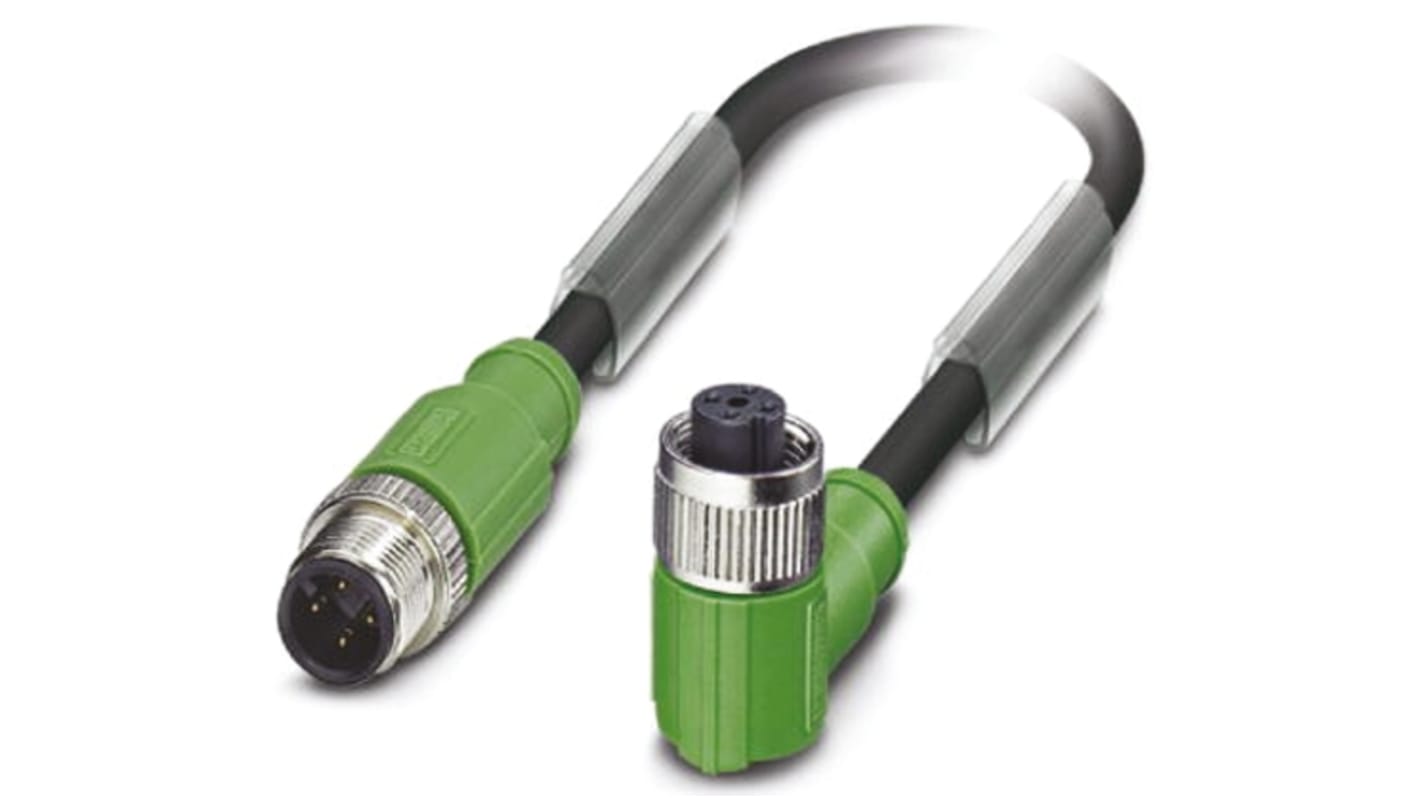 Phoenix Contact SAC-4P-M12MS/ 0.6-PUR/M12FR SH konfektioniertes Sensorkabel, Buchse gewinkelt / M12 Stecker gerade,