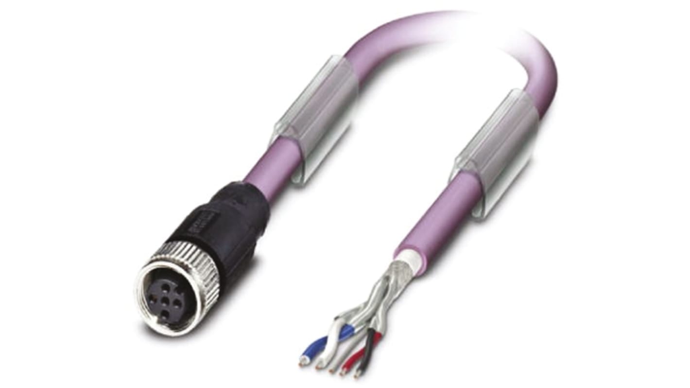 Cable de bus Phoenix Contact, con. A M12 Hembra, 5 polos, con. B Sin terminación, cod.: A, long. 5m