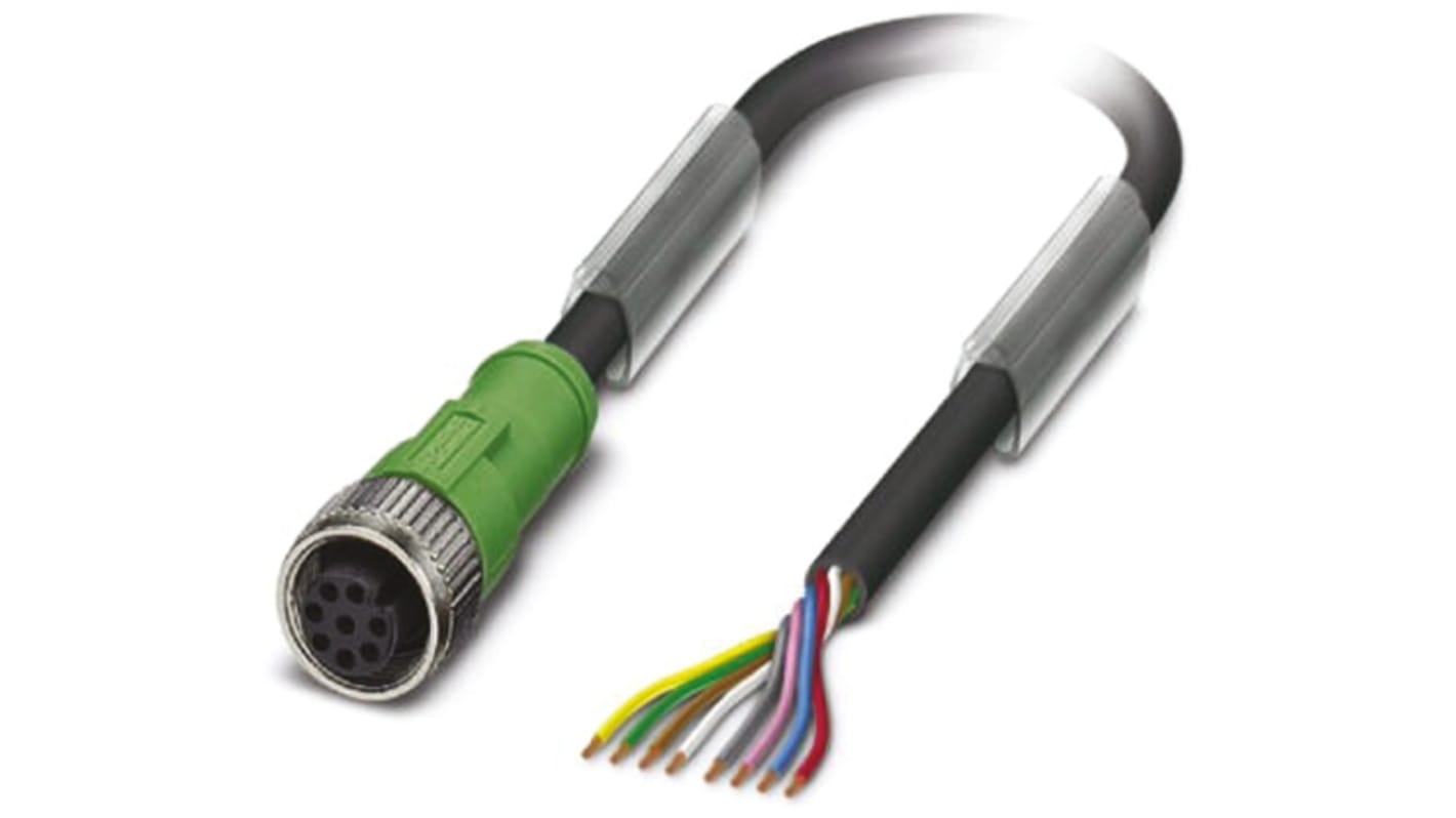 Cable de conexión Phoenix Contact, con. A M12 Hembra, 8 polos, con. B Sin terminación, cod.: A, long. 1.5m