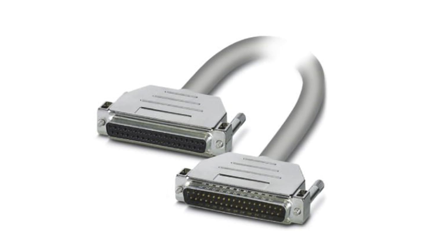 Cable serie Phoenix Contact, long. 1m, con. A: Sub-D de 37 contactos Hembra, con. B: Sub-D de 37 contactos Macho