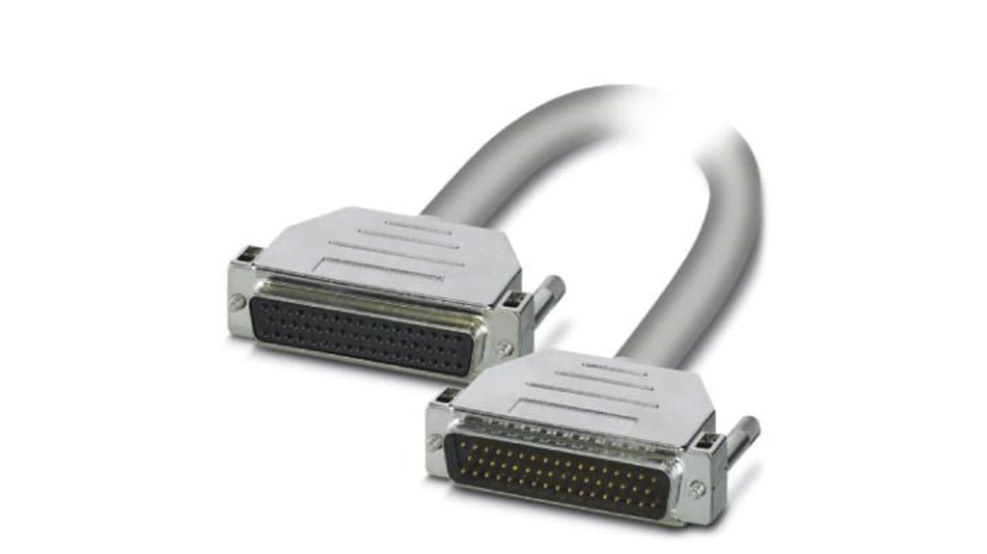 Cable serie Phoenix Contact, long. 3m, con. A: Sub-D de 50 contactos Hembra, con. B: Sub-D de 50 contactos Macho