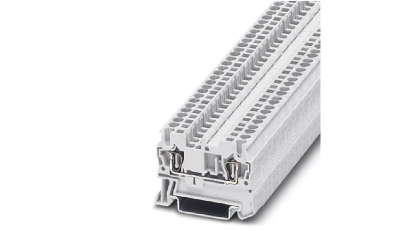 Phoenix Contact ST 2.5 WH Series White Feed Through Terminal Block, 2.5mm², Single-Level, Spring Clamp Termination