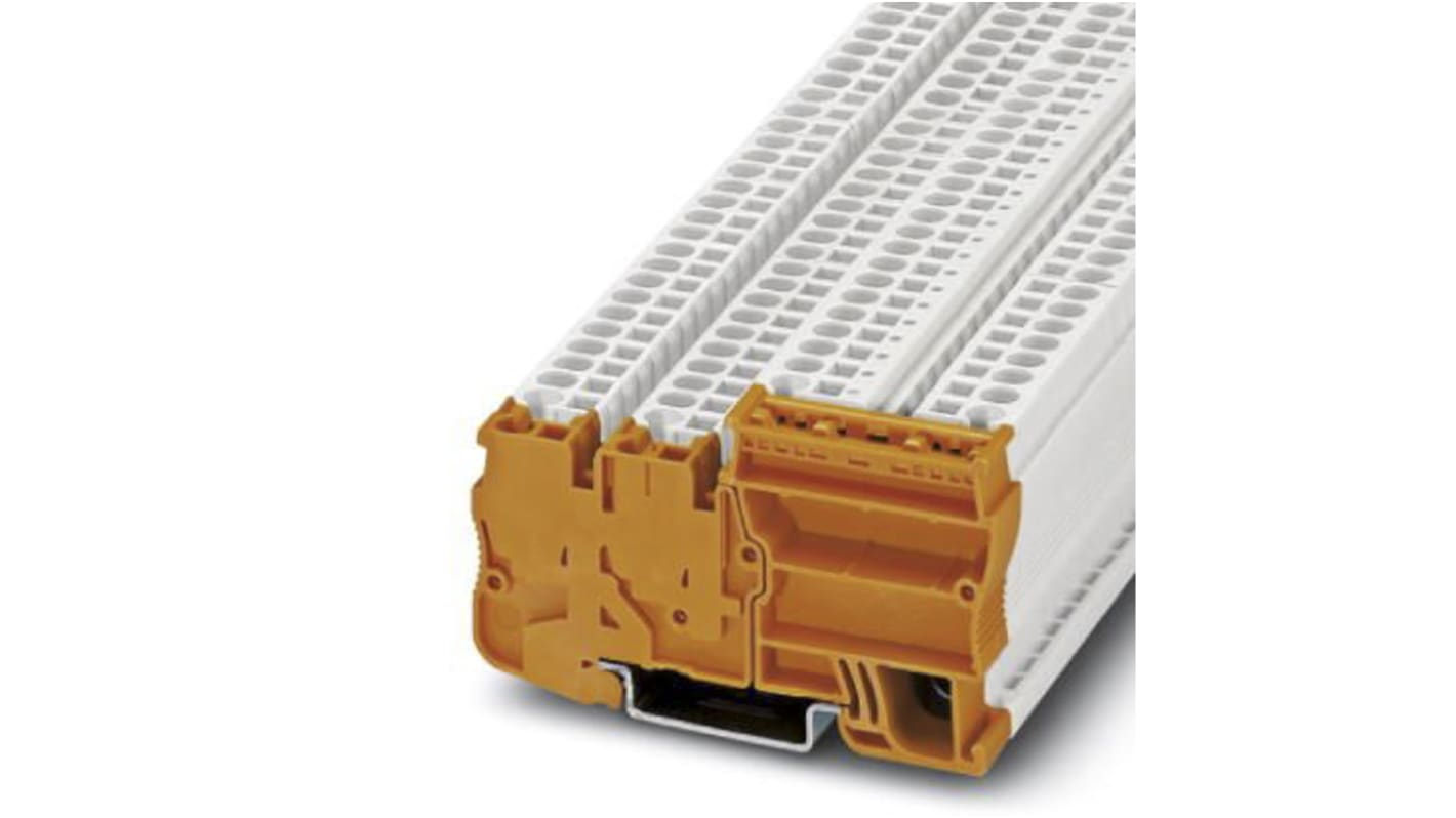 Phoenix Contact STIO-IN 2.5/3 OG Series Orange Component Terminal Block, Triple-Level, Spring Clamp Termination