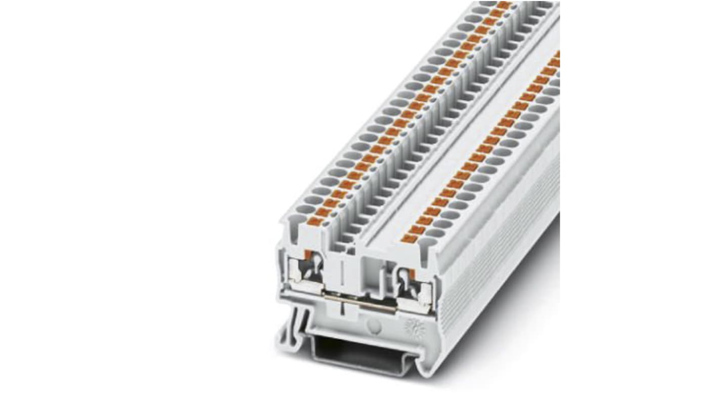 Phoenix Contact PT 2.5 WH Series White Feed Through Terminal Block, 2.5mm², Single-Level, Push In Termination