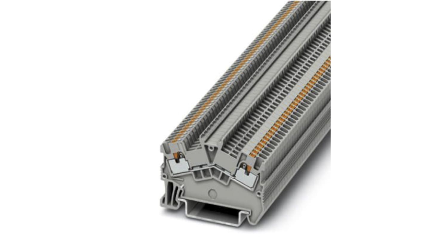 Phoenix Contact PTS 1.5/S Series Grey Feed Through Terminal Block, 1.5mm², Single-Level, Push In Termination, ATEX,