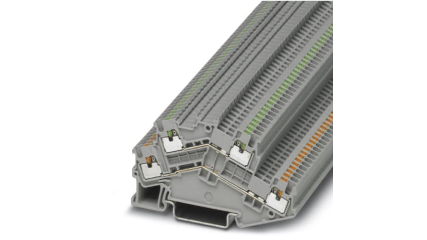 Phoenix Contact PTTBS 1.5/S/U-OG/O-GN Series Green, Orange Double Level Terminal Block, Double-Level, Push In