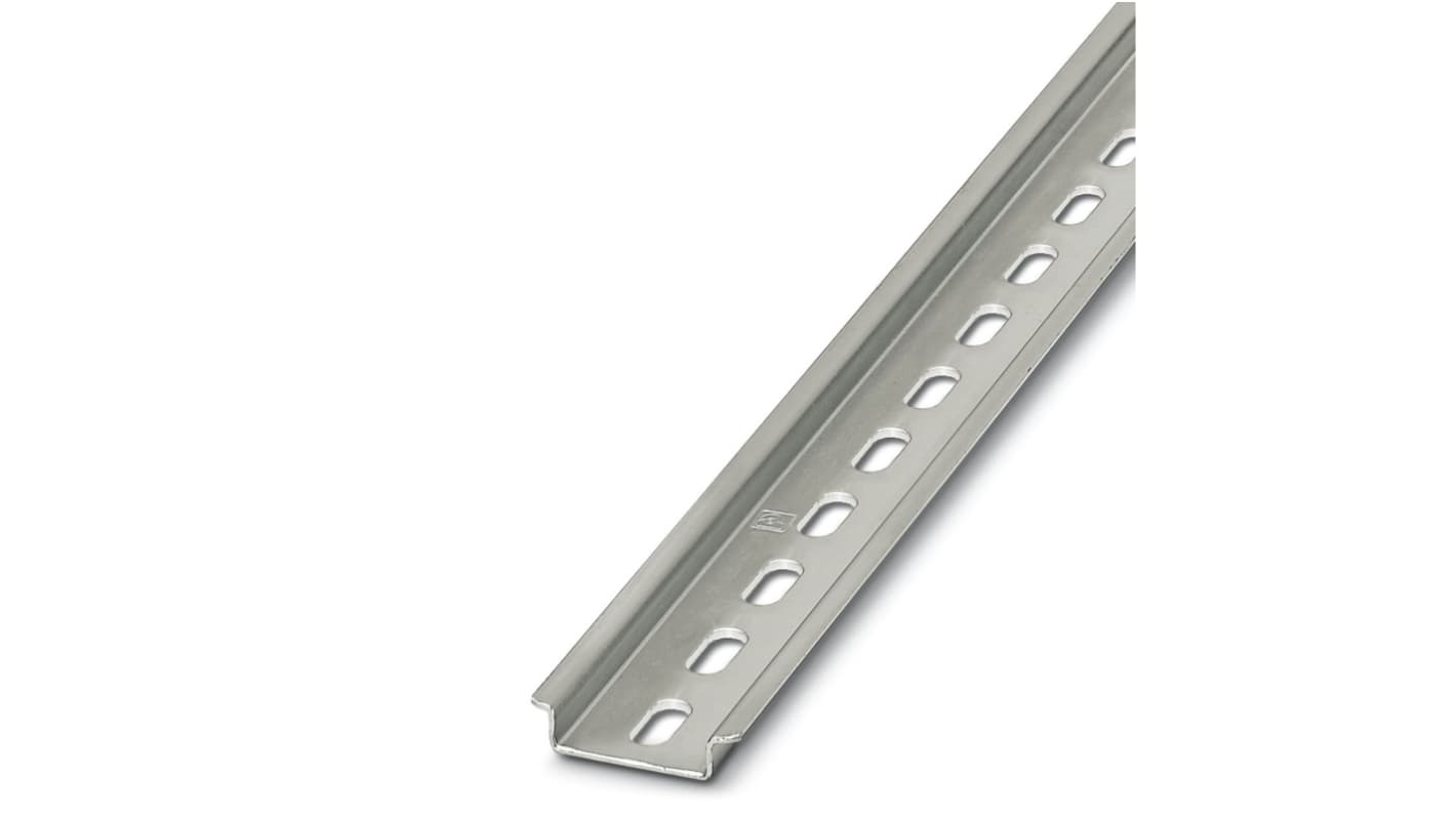 0801759 Rail DIN Phoenix Contact 2m x 35mm x 7.5mm, Perforé, Rail oméga en Acier RS