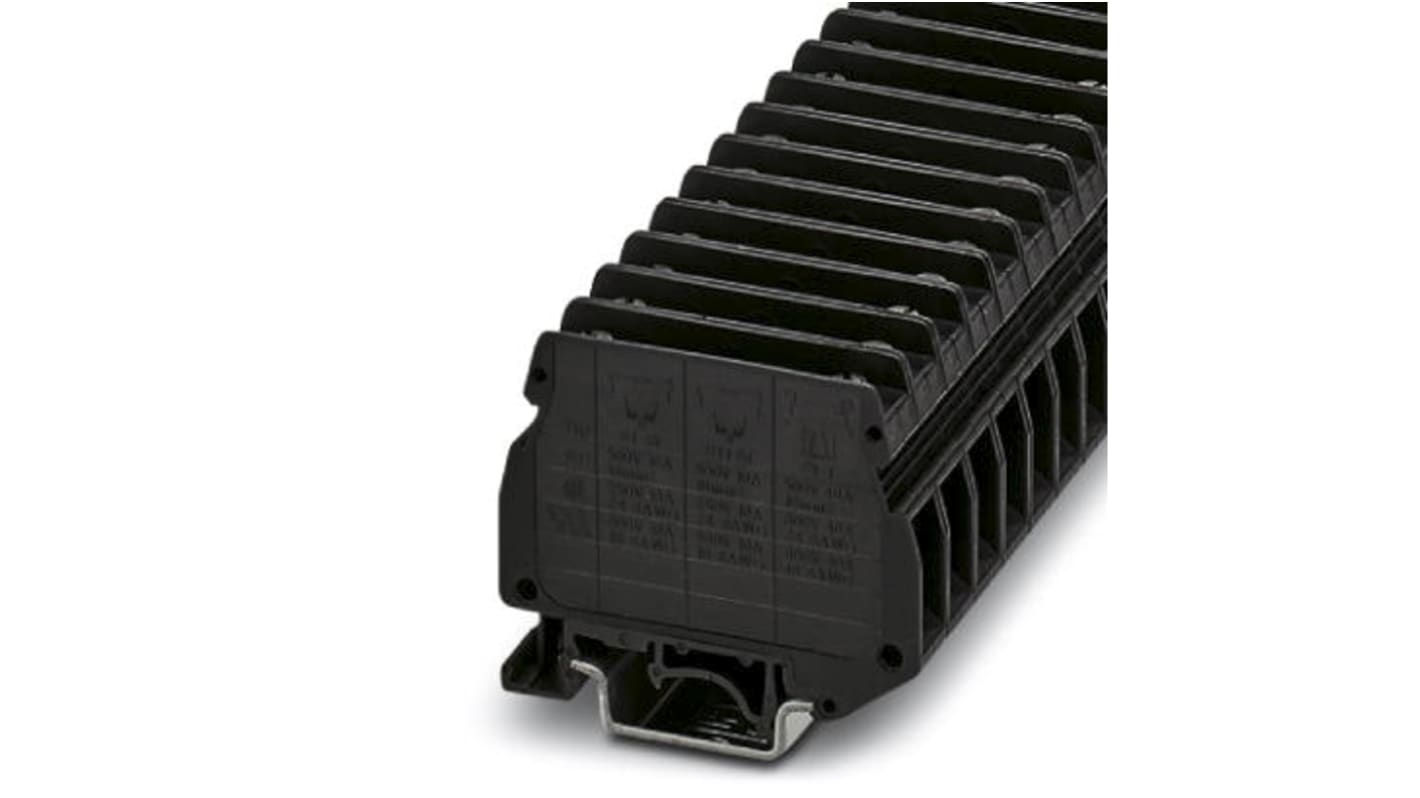 Phoenix Contact USIG Series Black Fused DIN Rail Terminal, Single-Level, Screw Termination, Fused