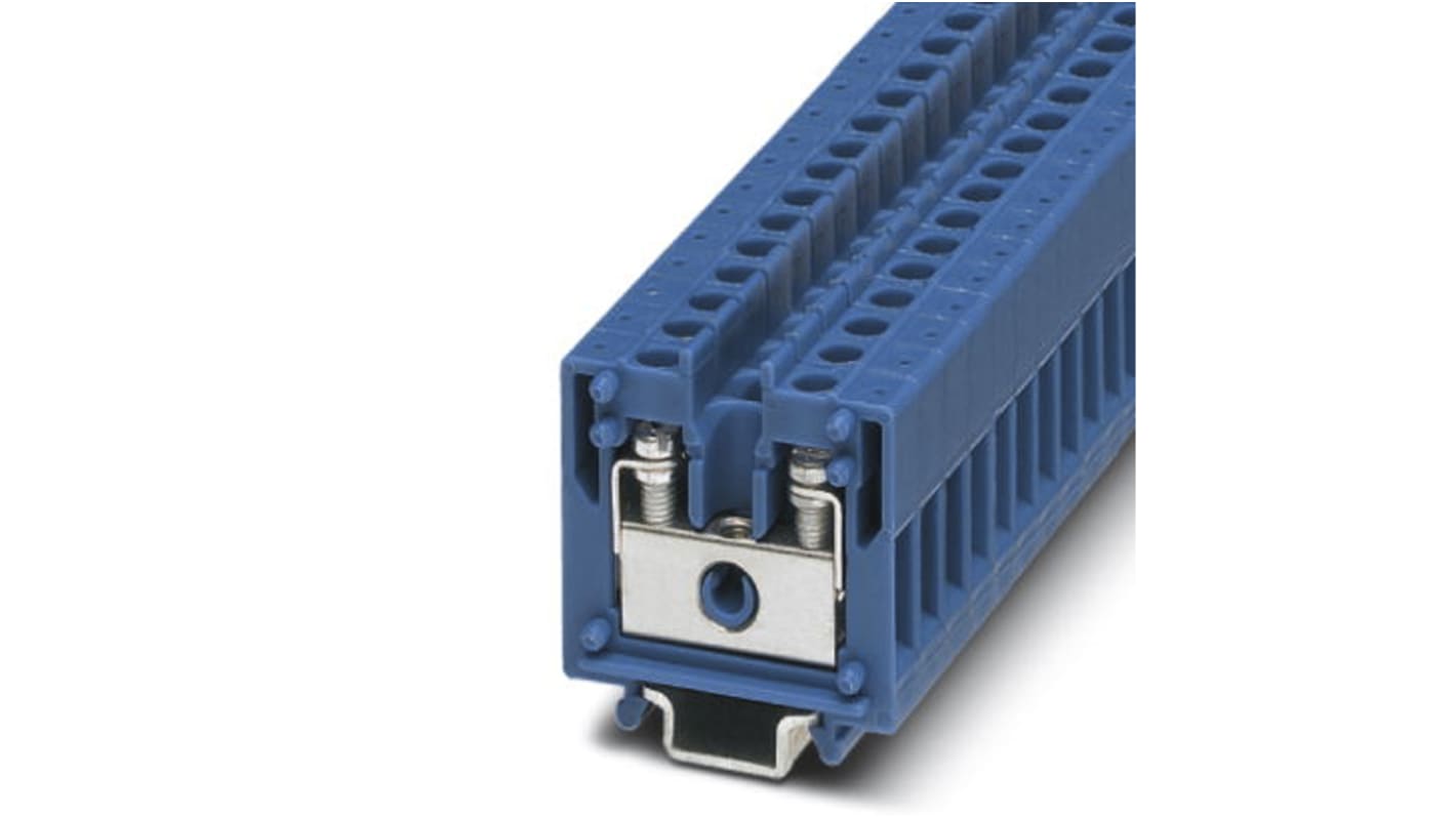 Phoenix Contact MBK 5/E-Z BU Series Blue Feed Through Terminal Block, Single-Level, Screw Termination