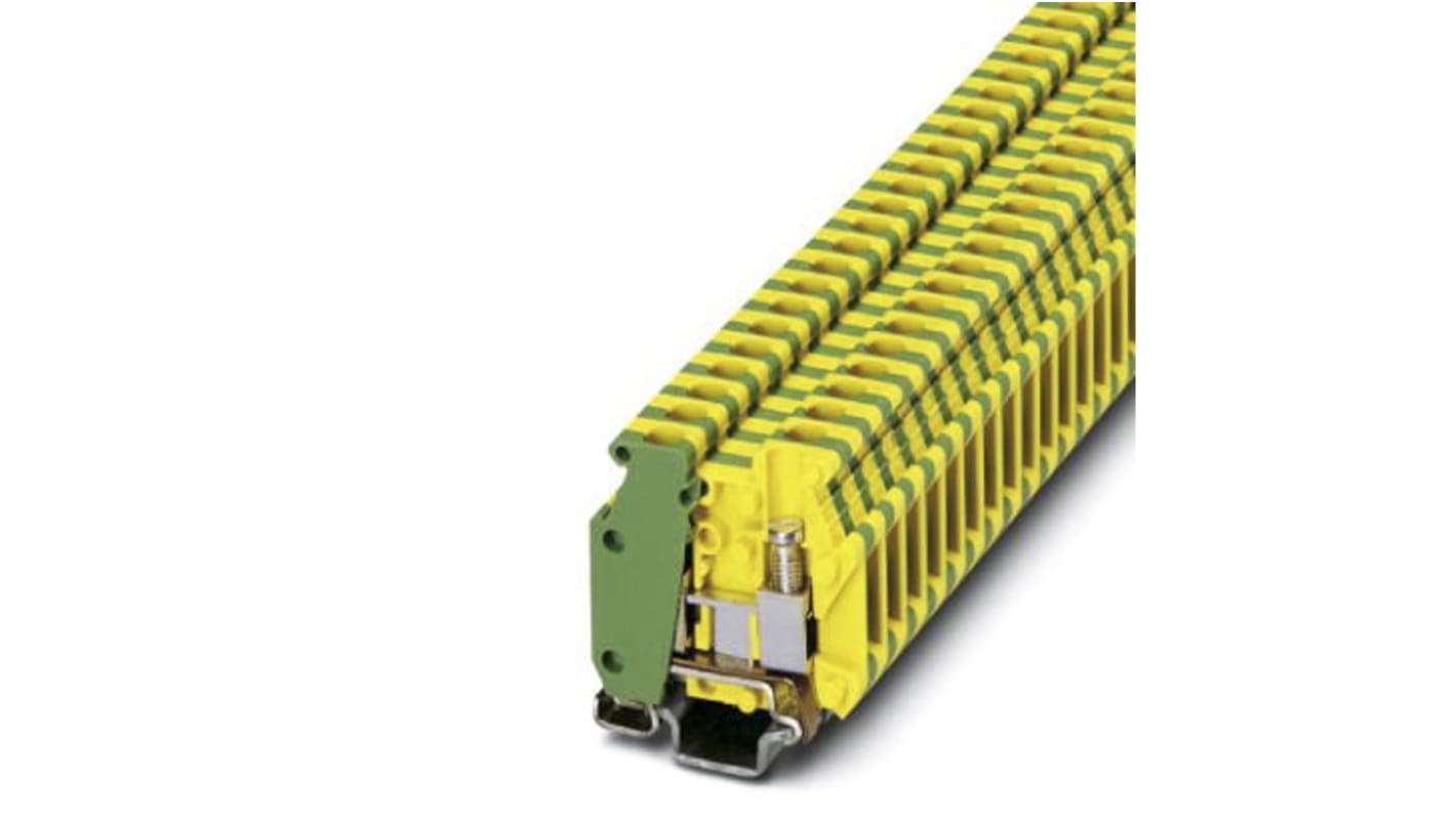 Phoenix Contact MBK 3/E-Z-PE Series Green/Yellow Earth Terminal Block, Single-Level, Screw Termination