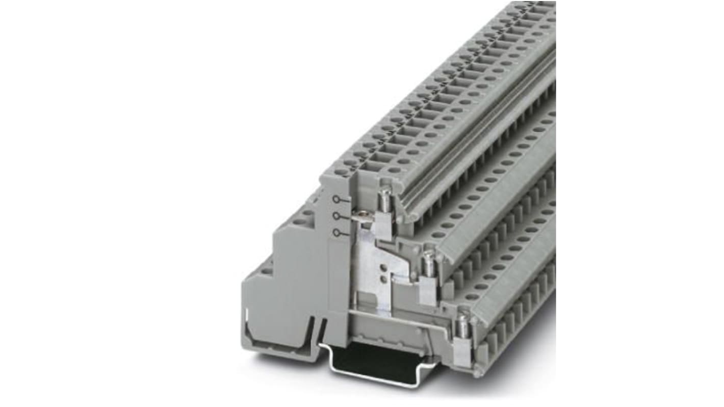 Phoenix Contact DIKD 1.5 Series Grey Non-Fused DIN Rail Terminal, 2.5mm², Triple-Level, Screw Termination