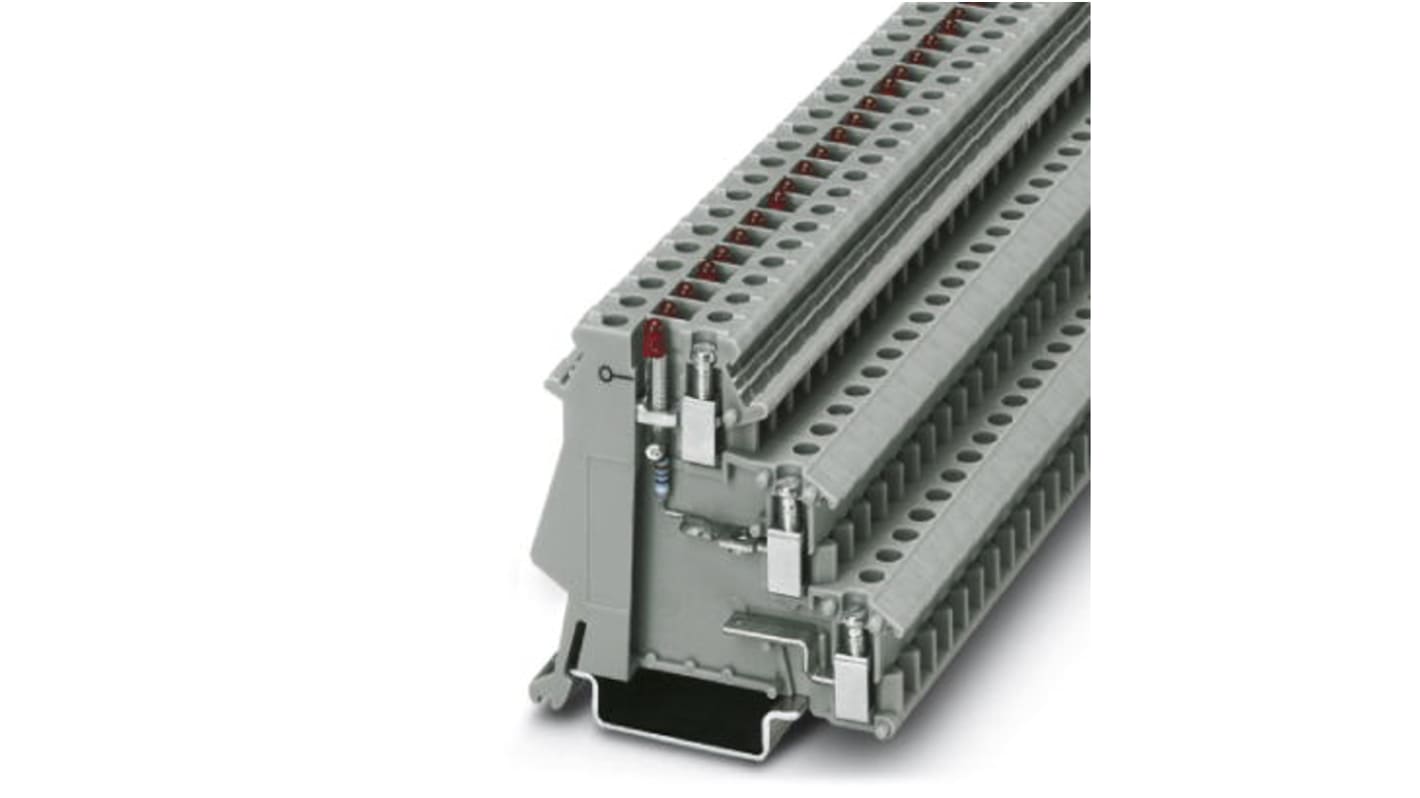 2715856 Phoenix Contact DIK 1.5 Series Grey DIN Rail Terminal Block