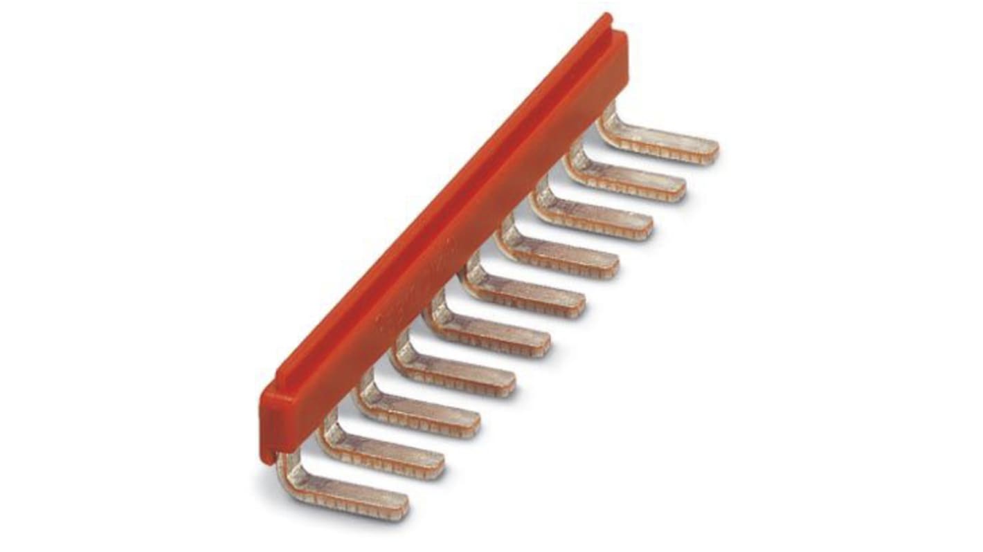 Barrette de jonction Phoenix Contact, série EB 10- DIK RD pour Bloc de jonction modulaire