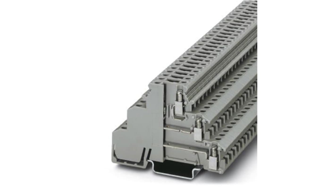 Phoenix Contact DIKD 1.5-TG Series Grey Feed Through Terminal Block, 2.5mm², Triple-Level, Screw Termination