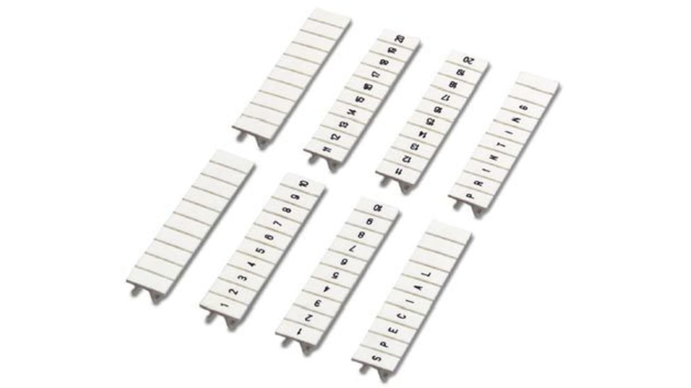 Phoenix Contact, ZB5.LGS : 201 - 210 Marker Strip for use with  for use with Terminal Blocks