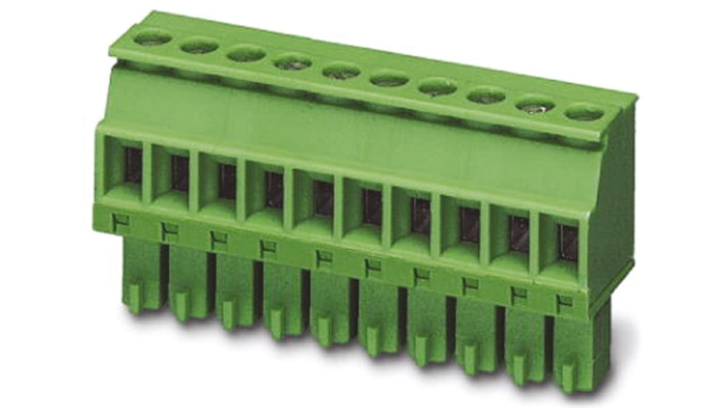 Phoenix Contact 3.81mm Pitch 12 Way Pluggable Terminal Block, Plug, Cable Mount, Screw Termination