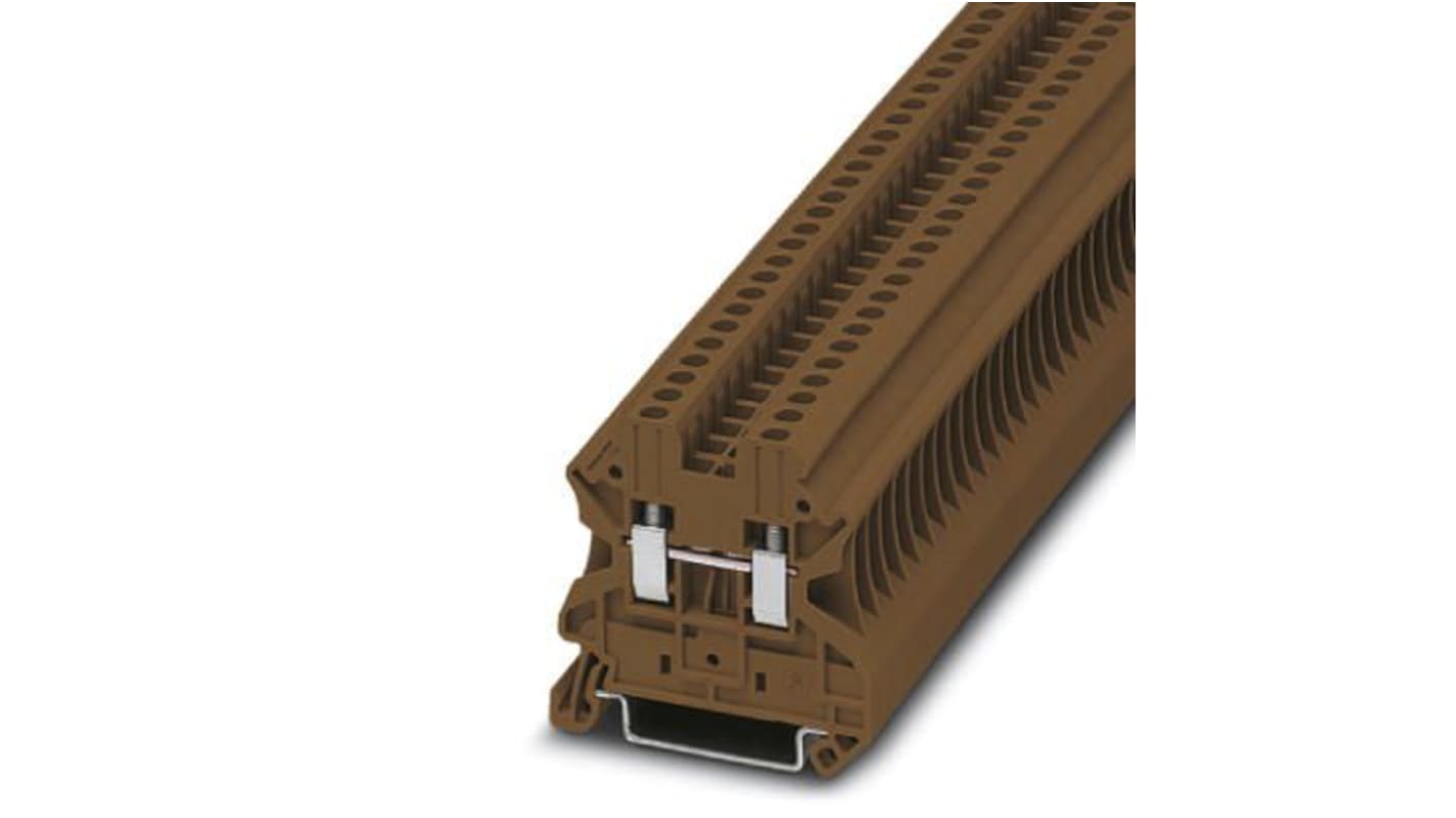 Phoenix Contact UT 2.5 BN Series Brown Feed Through Terminal Block, 2.5mm², Screw Termination