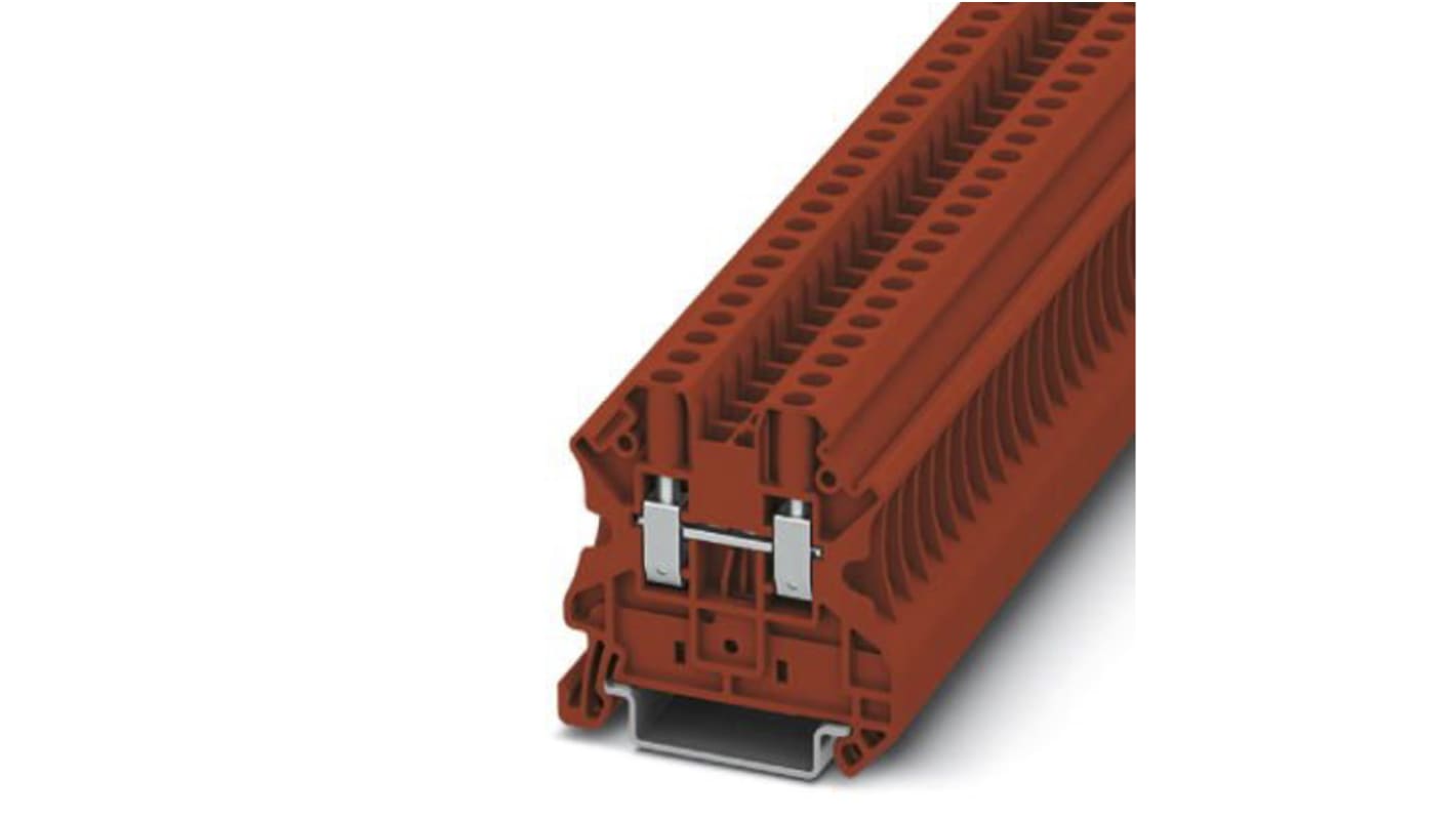 Phoenix Contact UT 4 RD Series Red Feed Through Terminal Block, 4mm², Single-Level, Screw Termination