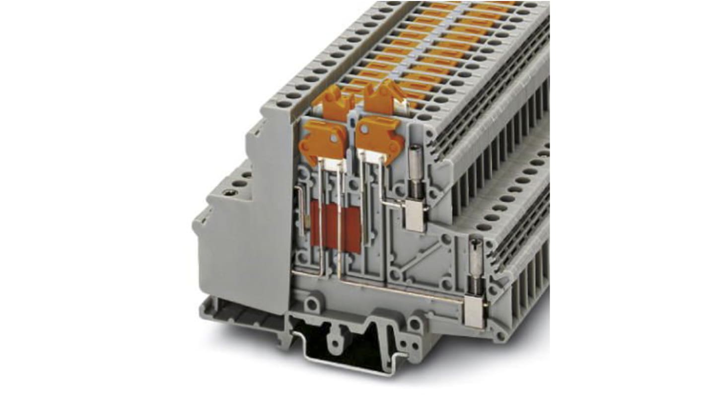 Phoenix Contact UDMTK 5-P/P Series Grey Disconnect Terminal Block, Double-Level, Screw Termination