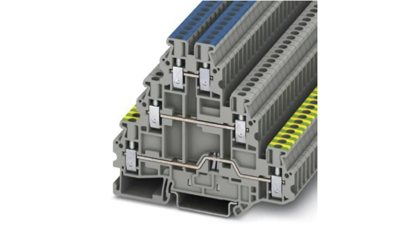 3214291 | Phoenix Contact UT 2.5-PE/L/N Series Grey DIN Rail Terminal ...