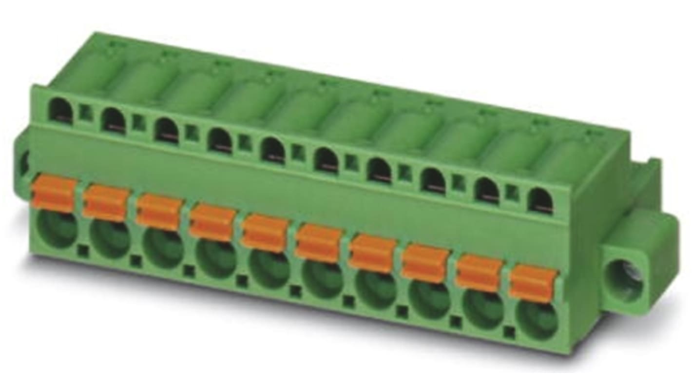 Phoenix Contact FKC 2.5/ 6-STF-5.08 Series Pluggable Terminal Block, 6-Contact, 5.08mm Pitch, Cable Mount, 1-Row,