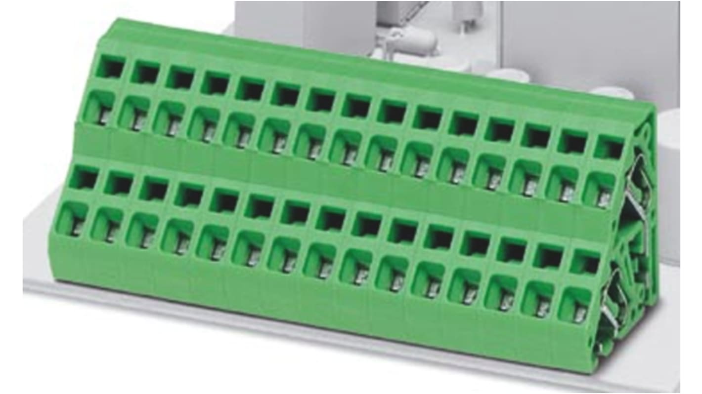 Phoenix Contact ZFKKDS 2.5-5.08 Series PCB Terminal Block, 1-Contact, 5.08mm Pitch, Through Hole Mount, 2-Row, Spring