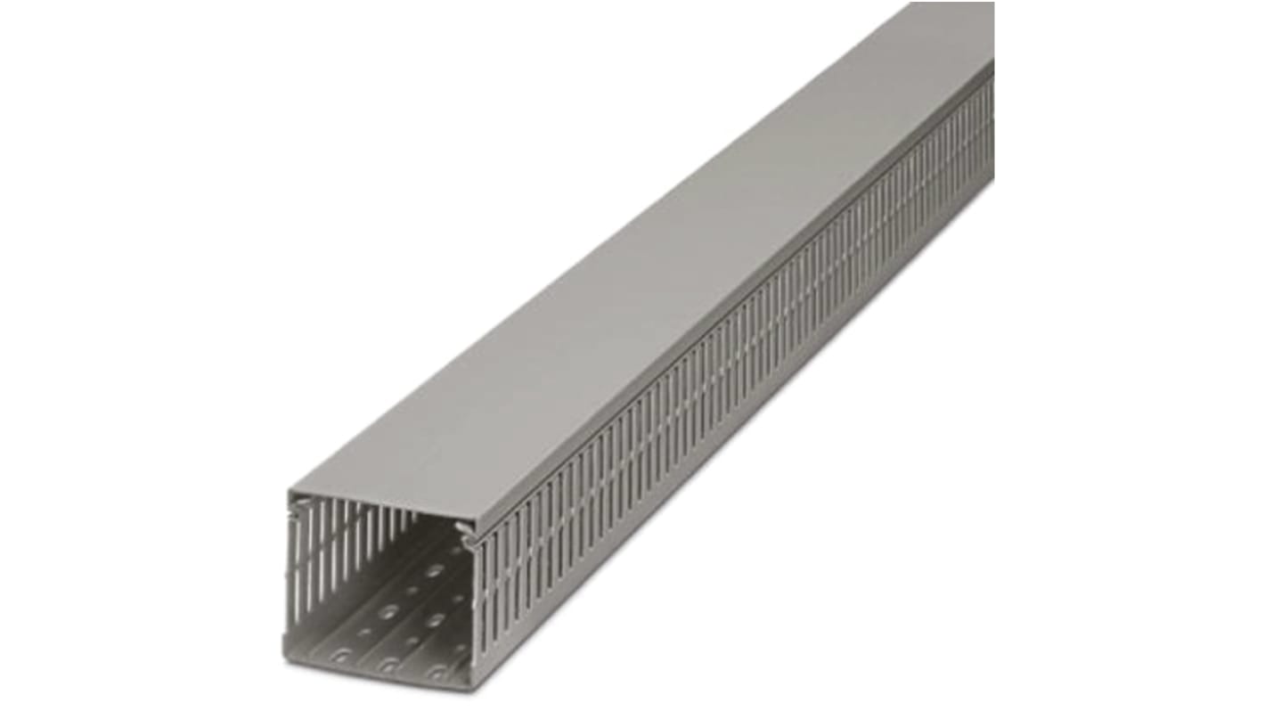 3240189 | Phoenix Contact Grey Slotted Panel Trunking - Open Slot, W40 ...