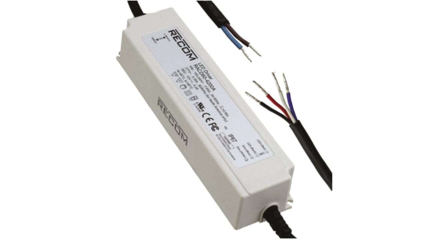 Recom LED-Treiber 90 → 305 V ac, Ausgang 9 → 12V / Strom wählbarA Konstantstrom