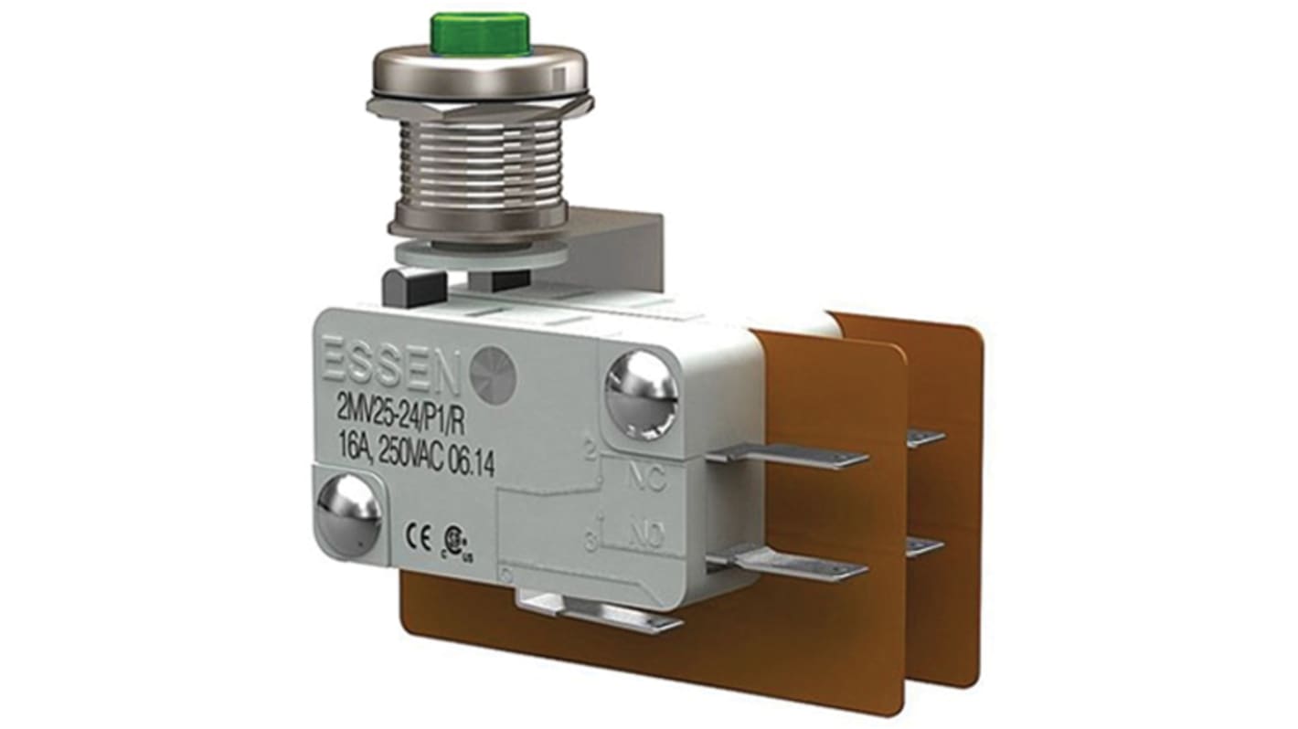 Microinterruptor, Botón DPST 16 A a 250 V ac