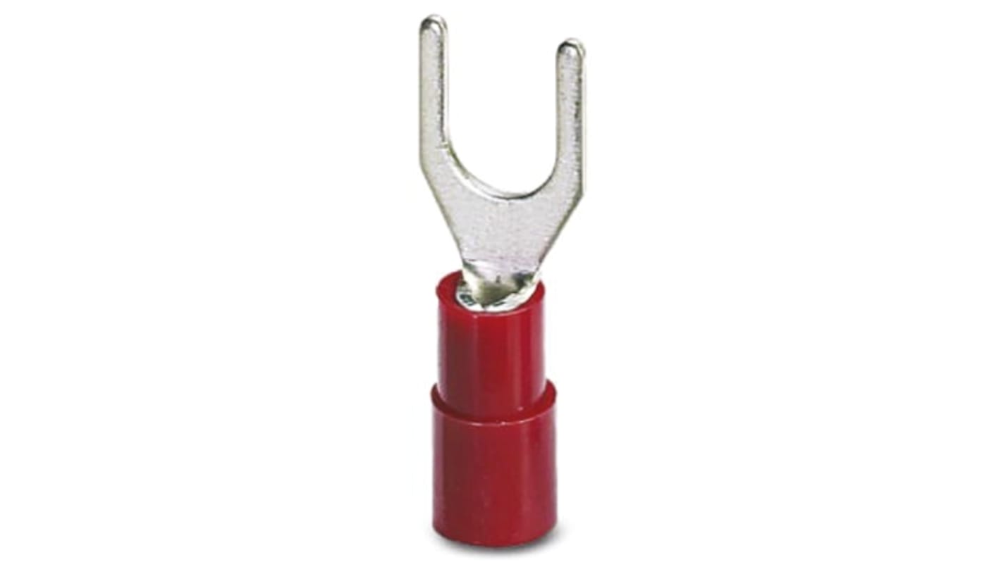 Phoenix Contact, C-FCI 1.5/M4 Insulated Crimp Spade Connector, 0.5mm² to 1.5mm², M4 Stud Size Polyamide, Red