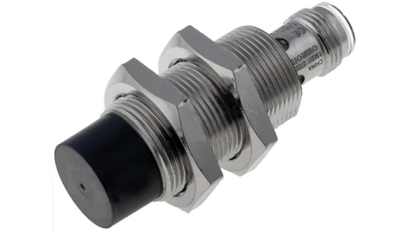 Omron Inductive Barrel-Style Proximity Sensor, M18 x 1, 16 mm Detection, PNP Output, 12 → 24 V dc, IP67