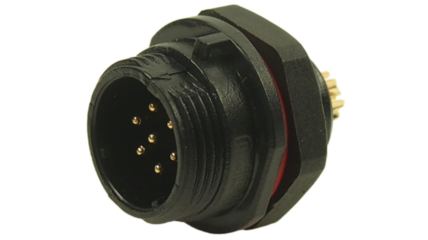 Conector circular RS PRO hembra de 7 vías macho, Montaje en Panel, IP68