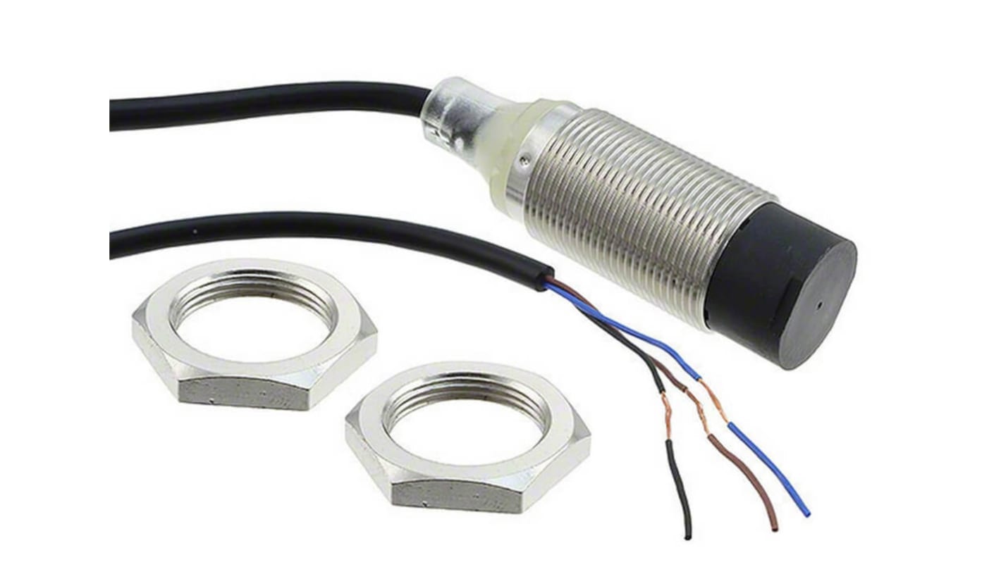 Omron Inductive Barrel-Style Proximity Sensor, M18 x 1, 16 mm Detection, NPN Output, 12 → 24 V dc, IP67