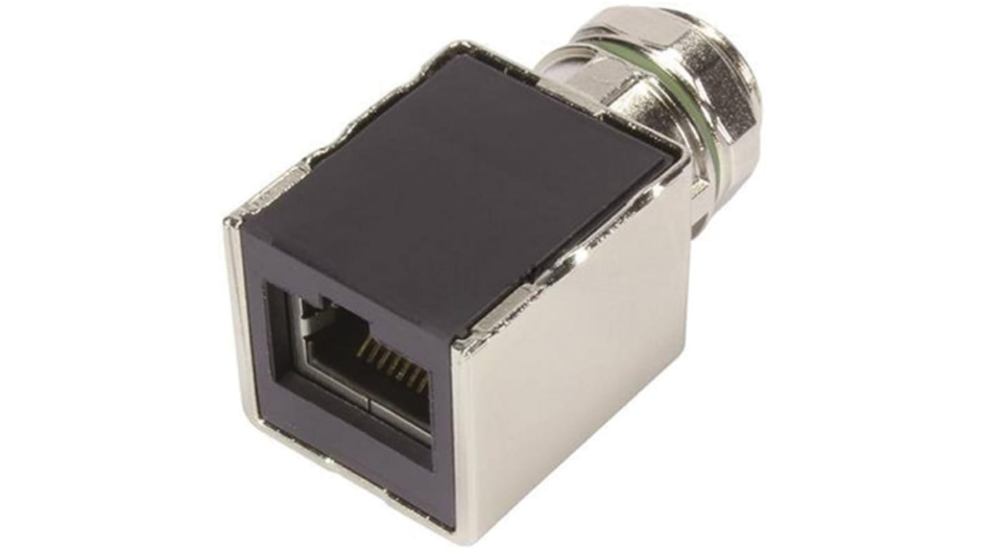 Körcsatlakozó adapter (M12 → RJ45), Derékszögű