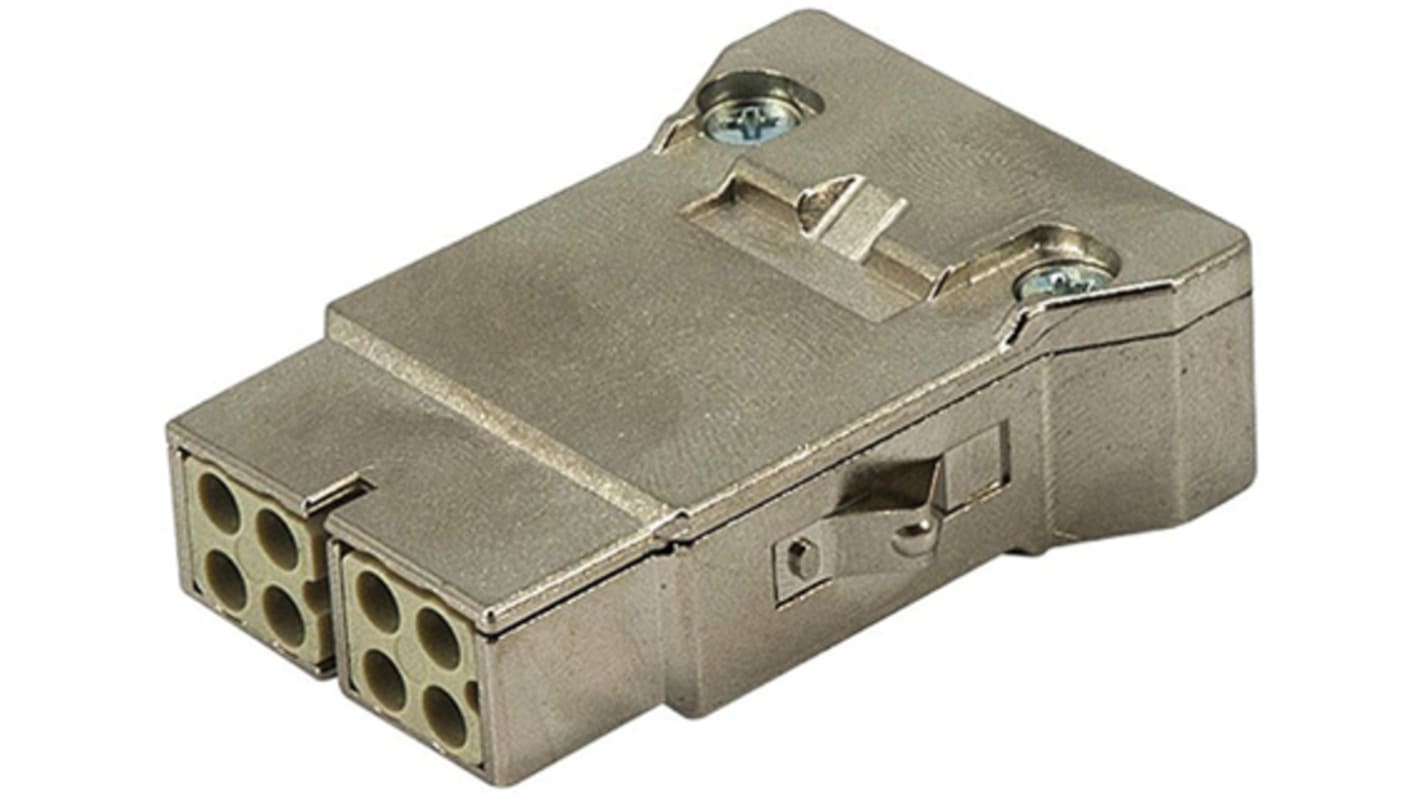 HARTING Heavy Duty Power Connector Insert, 10A, Female, Han-Modular Series, 8 Contacts