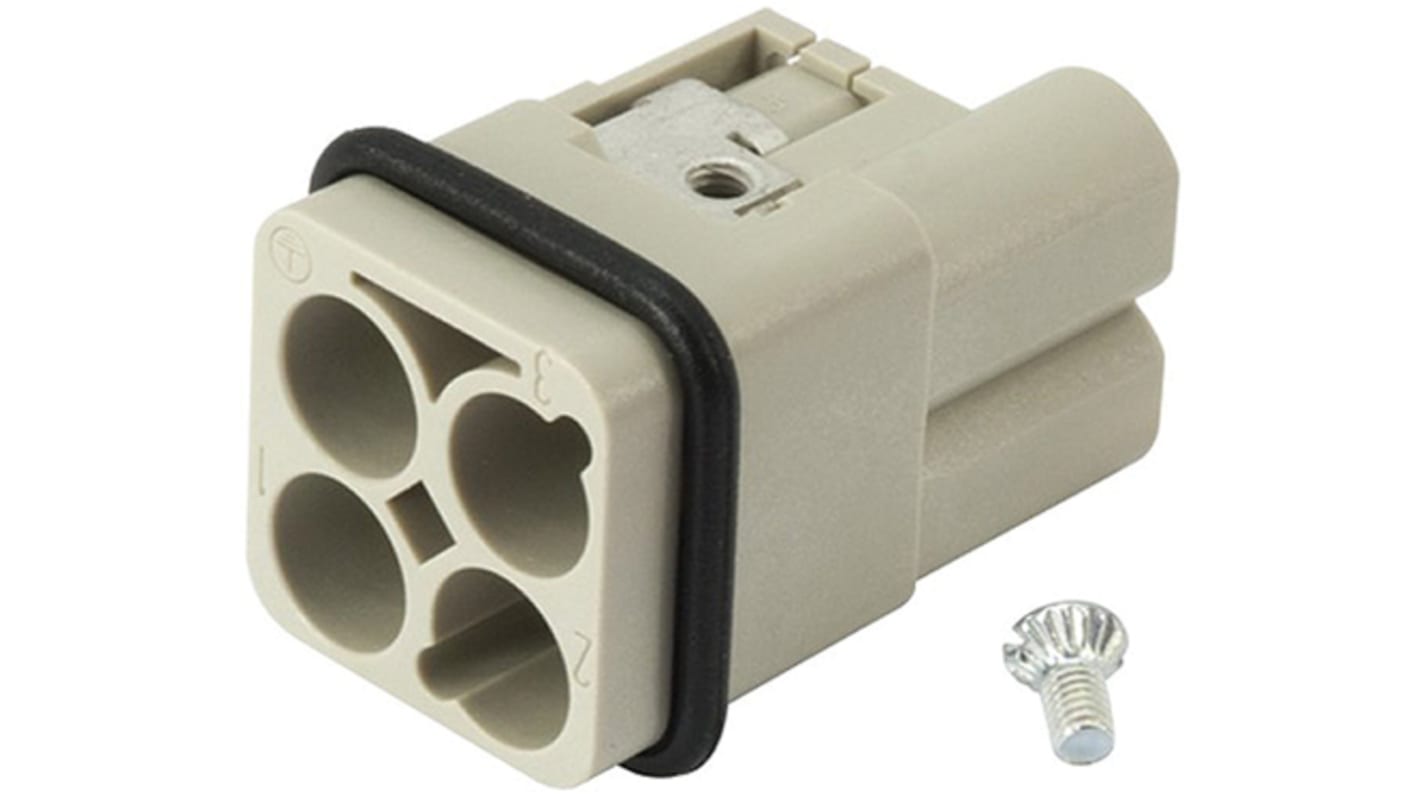 HARTING Heavy Duty Power Connector Insert, 40A, Male, Han-Modular Series, 3/0 Contacts