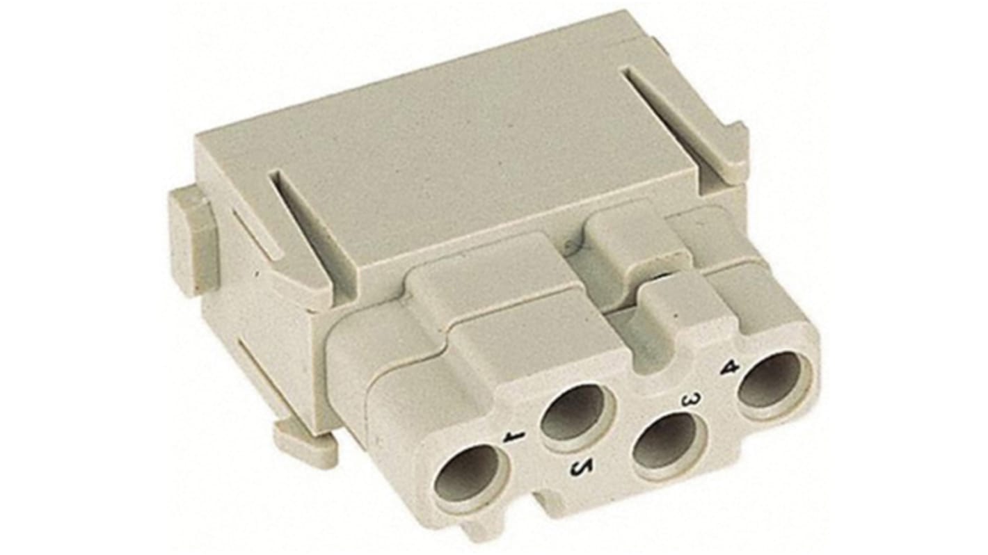 HARTING Heavy Duty Power Connector Insert, 1.5A, Female, Han-Modular Series, 4 Contacts