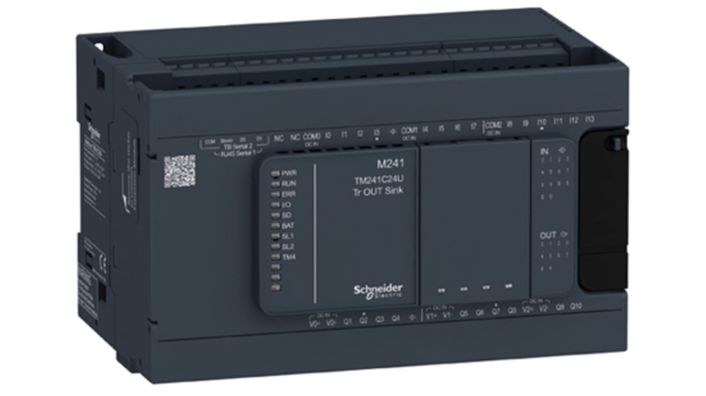 Schneider Electric Modicon M241系列 PLC CPU, 14路, 10路晶体管输出, TM241C24U RS