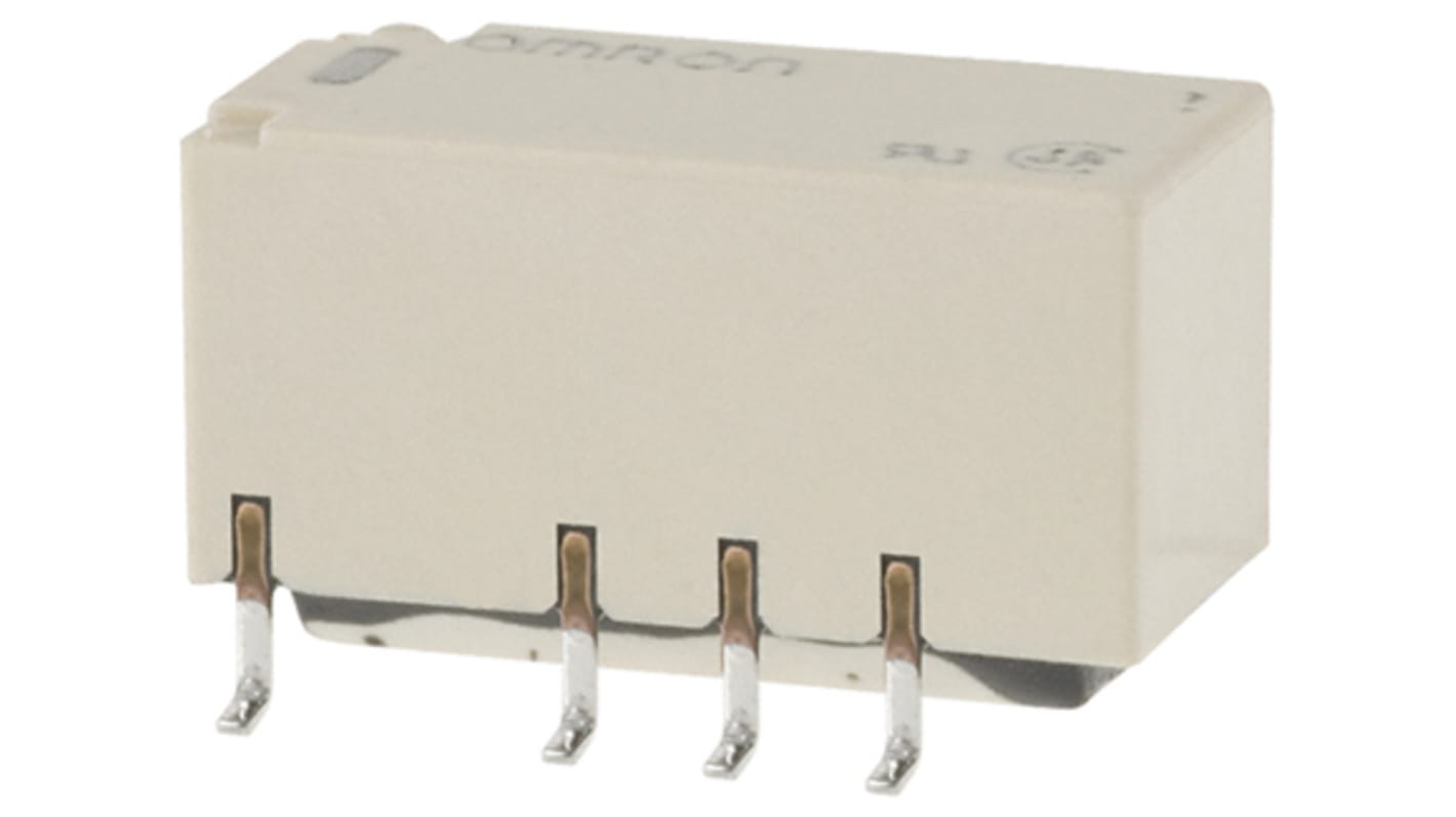 Omron Surface Mount Signal Relay, 12V dc Coil, 2A Switching Current, DPDT