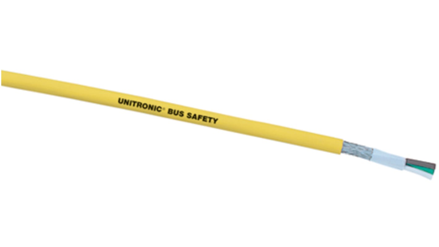 Lapp UNITRONIC BUS SAFETY Data Cable, 3 Cores, 0.75 mm², Screened, 50m, Yellow, 18 AWG