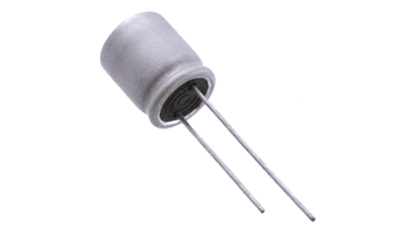 Condensador de polímero Panasonic SEPF, 1mF ±20%, 16V dc, Montaje en orificio pasante, paso 5mm, dim. 10 (Dia) x 13mm