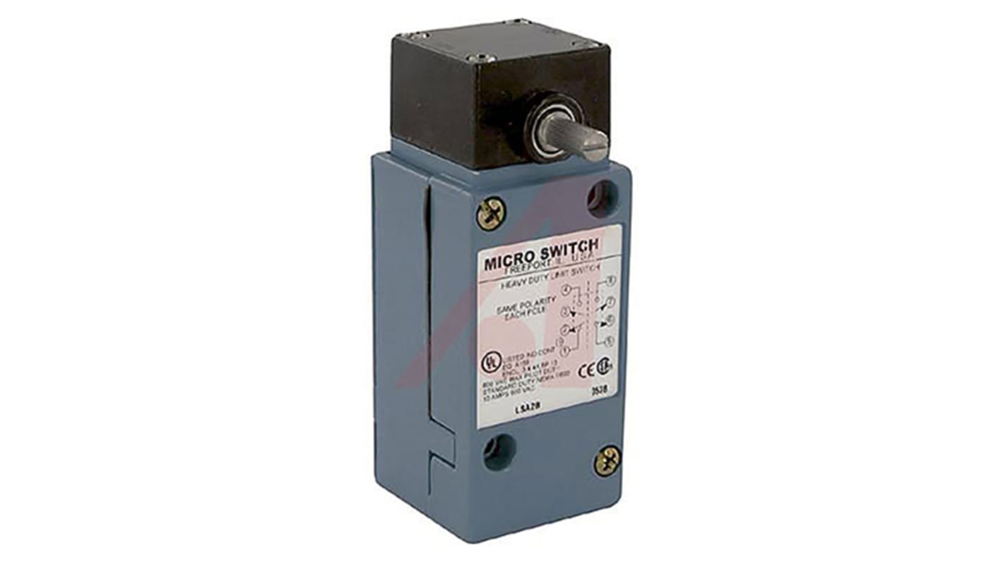 Honeywell HDLS Series Limit Switch, 2NO/2NC, IP65, IP66, IP67, DPDT, Die Cast Zinc Housing, 600V ac Max, 10A Max