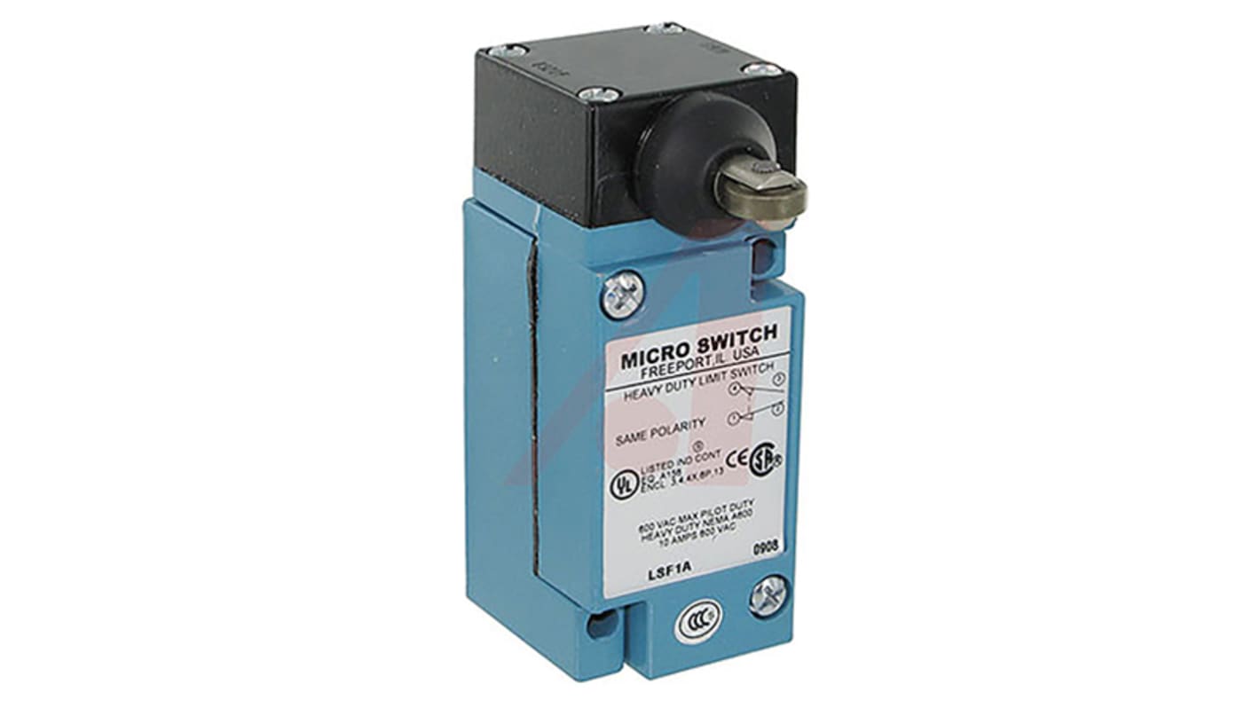 Honeywell HDLS Series Roller Plunger Limit Switch, NO/NC, IP65, IP66, IP67, SPDT, Die Cast Zinc Housing, 600V ac Max,