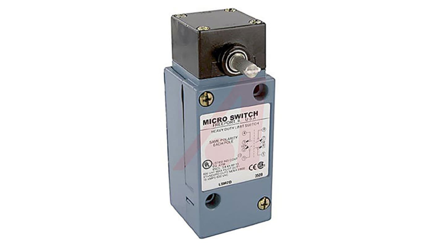 Honeywell HDLS Series Limit Switch, 2NO/2NC, IP65, IP66, IP67, DPDT, Die Cast Zinc Housing, 600V ac Max, 10A Max