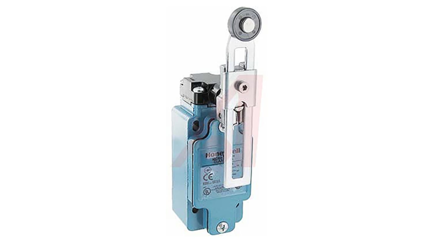 Honeywell GLA Series Adjustable Roller Lever Limit Switch, NO/NC, IP67, SPDT, Die Cast Zinc Housing, 600V ac Max, 10A